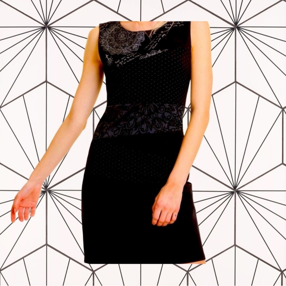 NWT DESIGUAL
NATALIE WOMEN’S DRESS 19WWVK96-2000 Elegant Black Sleeveless Dress